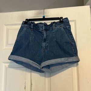 Express Super High Rise Shorts Size 6 Blue Denim
